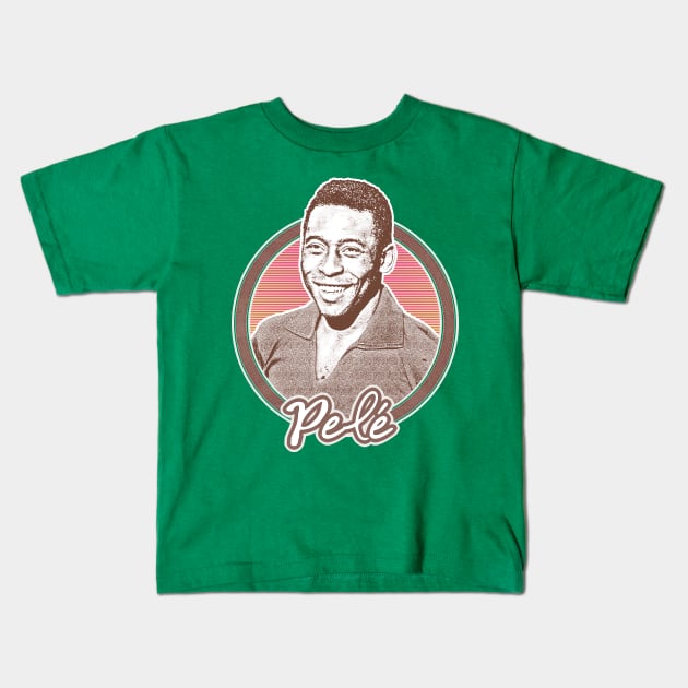 Pelé /// Retro Style Fan Art Design Kids T-Shirt by DankFutura